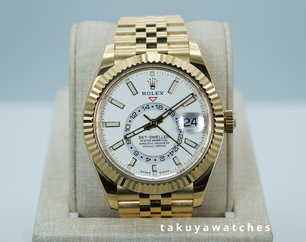Rolex 336938 SKY-DWELLER 18K YELLOW GOLD WHITE DIAL JUBILEE BAND 2025 FULL SET
