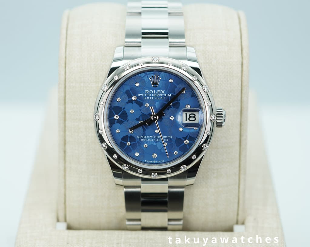 NEW Rolex 278344RBR DATEJUST 31 DIAMOND BEZEL FLORAL MOTIF DIAMOND DIAL 2024 WARRANTY FULL SET