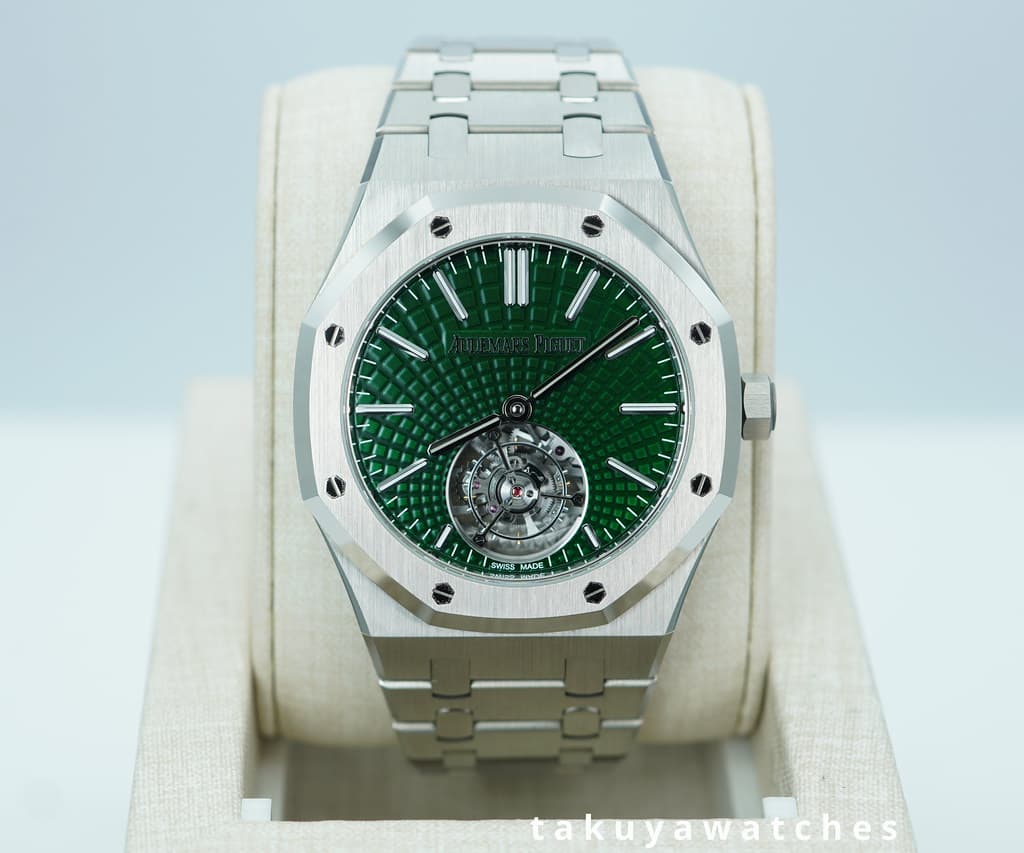 Audemars PIGUET ROYAL OAK 26534TI FLYING TOURBILLON TITANIUM GREEN DIAL LIMITED EDITION FULL SET
