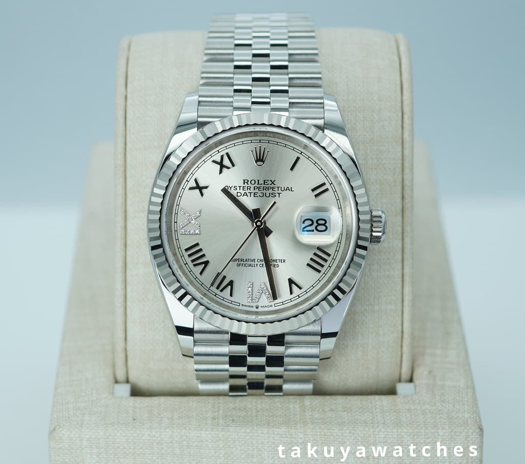 BRAND NEW Rolex 126234 DATEJUST 36 FLUTED BEZEL SILVER DIAMOND DIAL 2026 FULL SET