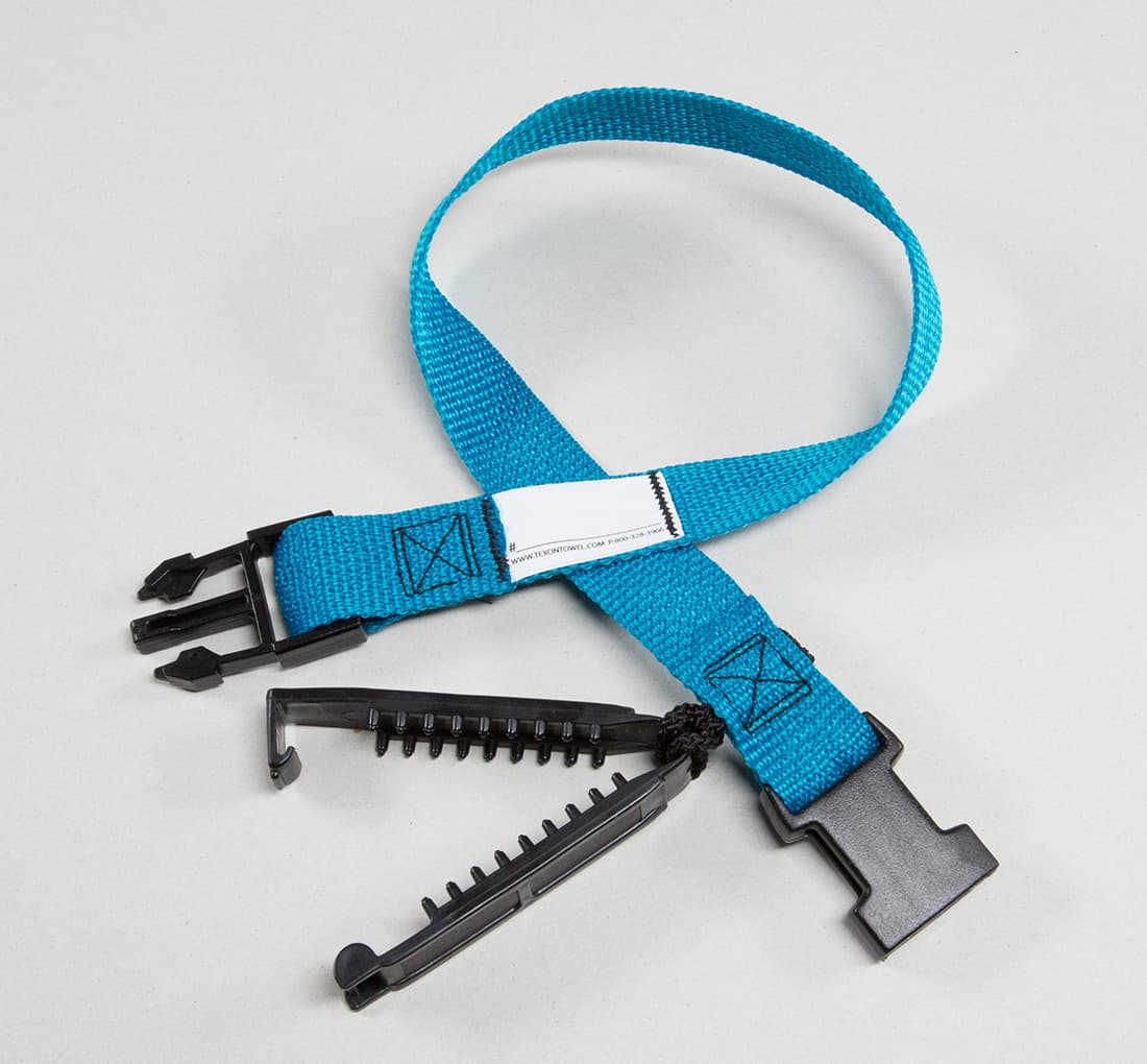 Custom Laundry Strap with Sublimated ID Tags – Turquoise / Single Clip
