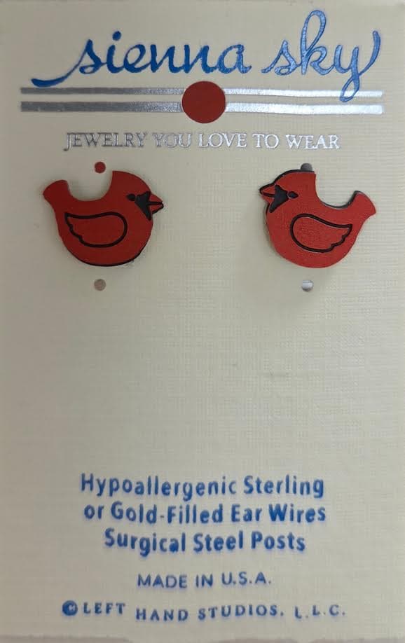 SS Cardinal Post Earrings