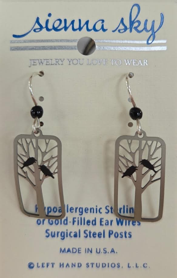 SS Ravens in a Tree Earrings