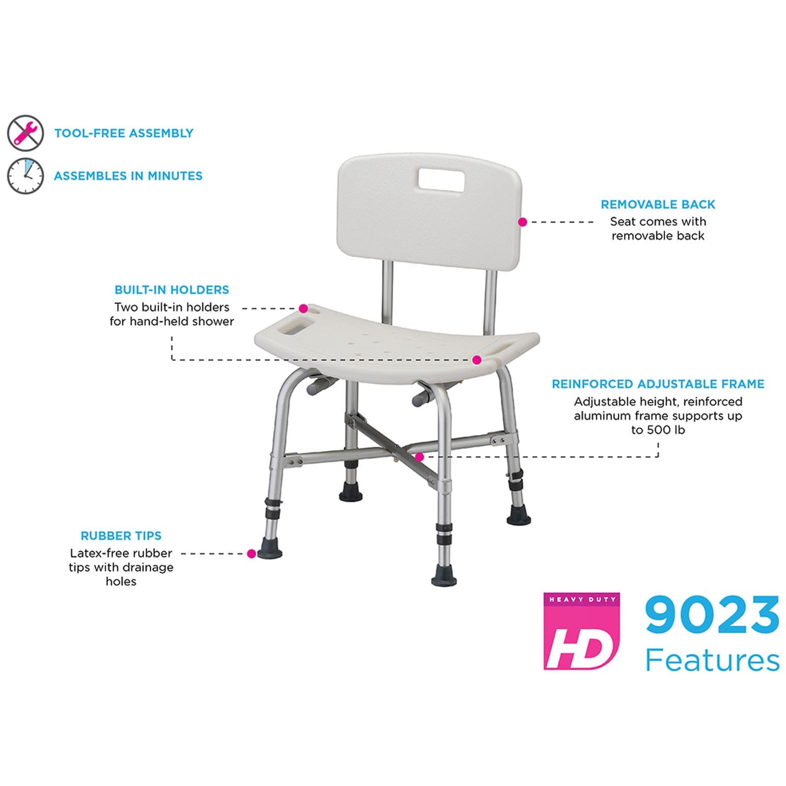 Heavy Duty Bath Seat With Back - thumbnail 3