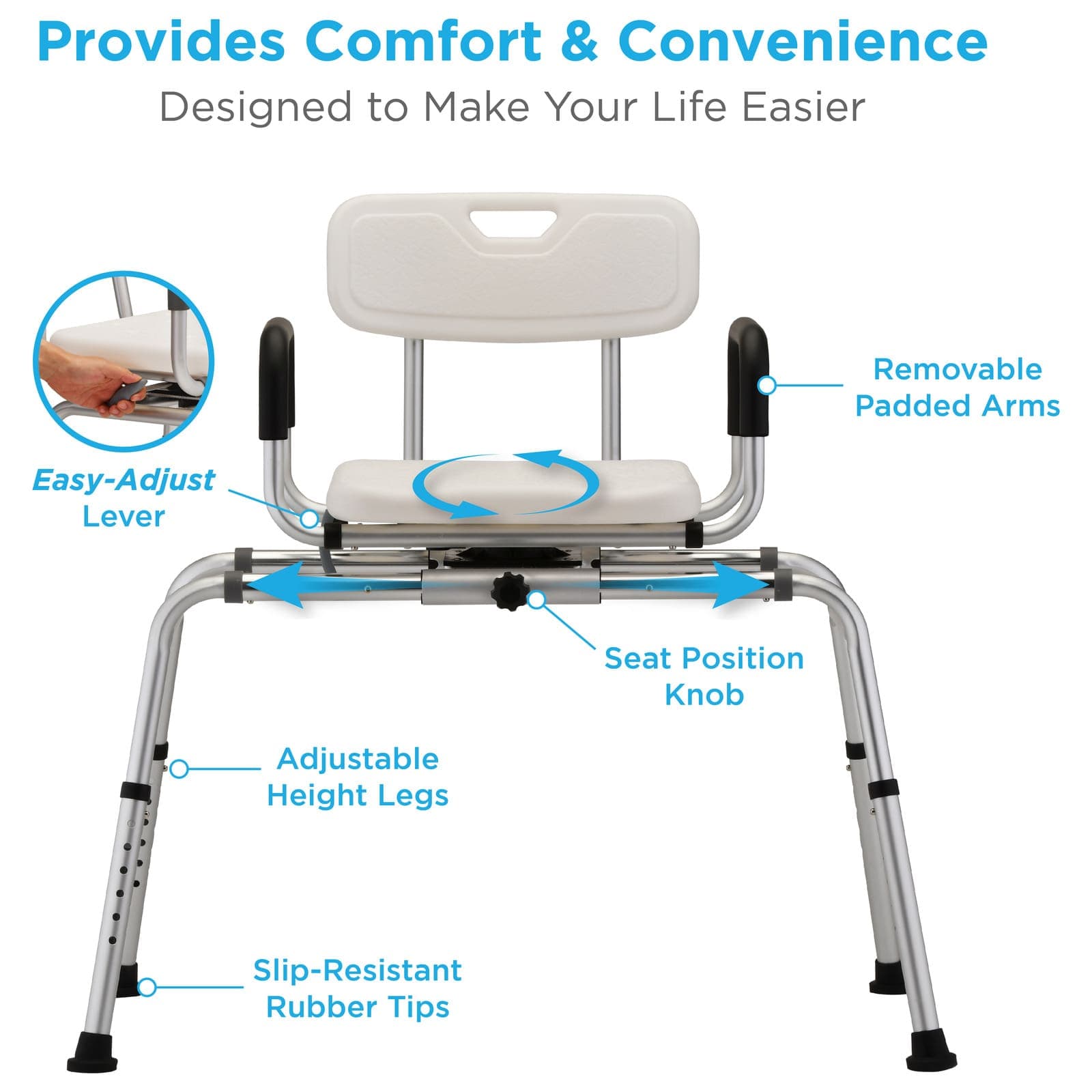 Sliding Swivel Seat Transfer Bench - thumbnail 5