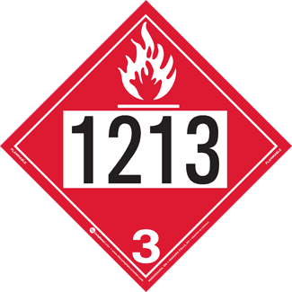 UN 1213, Hazard Class 3 – Flammable Liquid, Permanent Self-Stick Vinyl