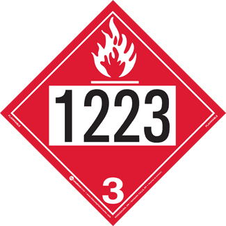 UN 1223, Hazard Class 3 – Flammable Liquid, Permanent Self-Stick Vinyl