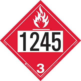 UN 1245, Hazard Class 3 – Flammable Liquid, Permanent Self-Stick Vinyl