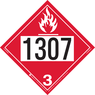 UN 1307, Hazard Class 3 – Flammable Liquid, Permanent Self-Stick Vinyl