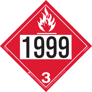 UN 1999, Hazard Class 3 – Flammable Liquid, Permanent Self-Stick Vinyl