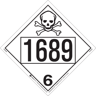 UN 1689, Hazard Class 6 – Toxic, Permanent Self-Stick Vinyl