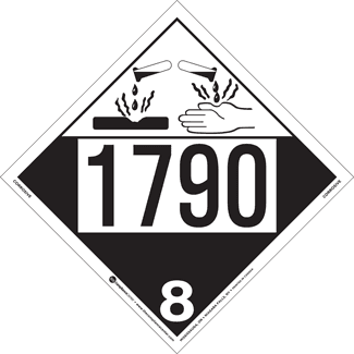 UN 1790, Hazard Class 8 – Corrosive, Tagboard