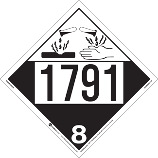 UN 1791, Hazard Class 8 – Corrosive, Tagboard