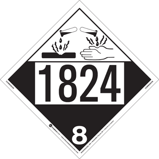 UN 1824, Hazard Class 8 – Corrosive, Tagboard