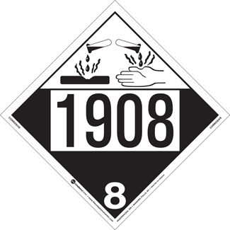UN 1908, Hazard Class 8 – Corrosive, Tagboard
