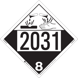 UN 2031, Hazard Class 8 – Corrosive, Tagboard