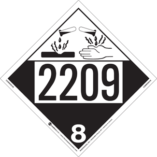 UN 2209, Hazard Class 8 – Corrosive, Tagboard