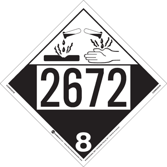 UN 2672, Hazard Class 8 – Corrosive, Tagboard