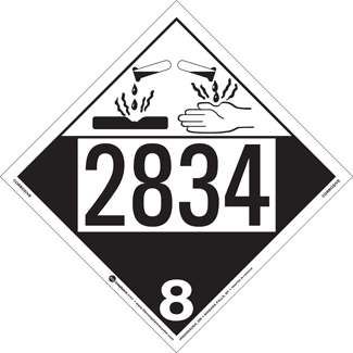 UN 2834, Hazard Class 8 – Corrosive, Tagboard