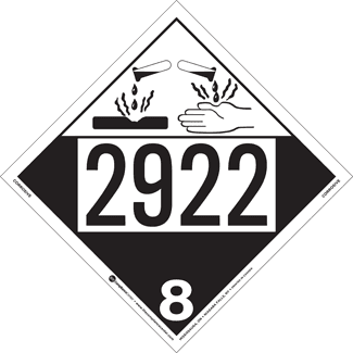 UN 2922, Hazard Class 8 – Corrosive, Tagboard