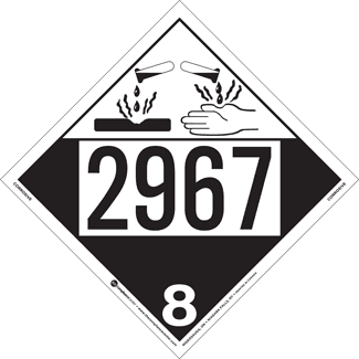 UN 2967, Hazard Class 8 – Corrosive, Tagboard