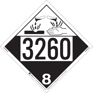 UN 3260, Hazard Class 8 – Corrosive, Tagboard