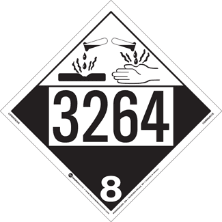 UN 3264, Hazard Class 8 – Corrosive, Tagboard