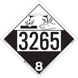 UN 3265, Hazard Class 8 – Corrosive, Tagboard