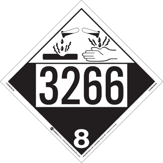UN 3266, Hazard Class 8 – Corrosive, Tagboard