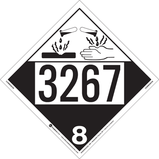 UN 3267, Hazard Class 8 – Corrosive, Tagboard