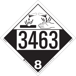 UN 3463, Hazard Class 8 – Corrosive, Tagboard