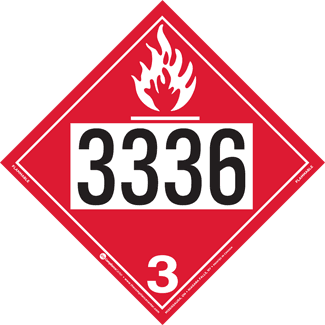 UN 3336, Hazard Class 3 – Flammable Liquid, Rigid Vinyl, 2-Sided