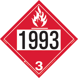 UN 1993 & UN 1203, Hazard Class 3 – Flammable Liquid, Rigid Vinyl, 2-Sided