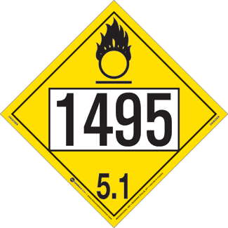 UN 1495, Hazard Class 5 – Oxidizer, Rigid Vinyl, 2-Sided