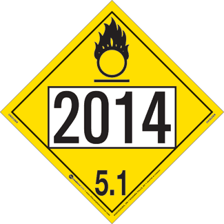 UN 2014, Hazard Class 5 – Oxidizer, Rigid Vinyl, 2-Sided