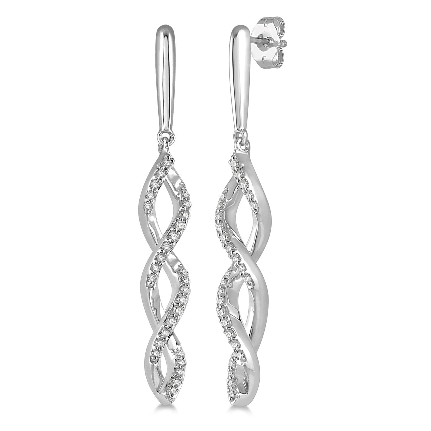 Diamond Swirl Long Earrings