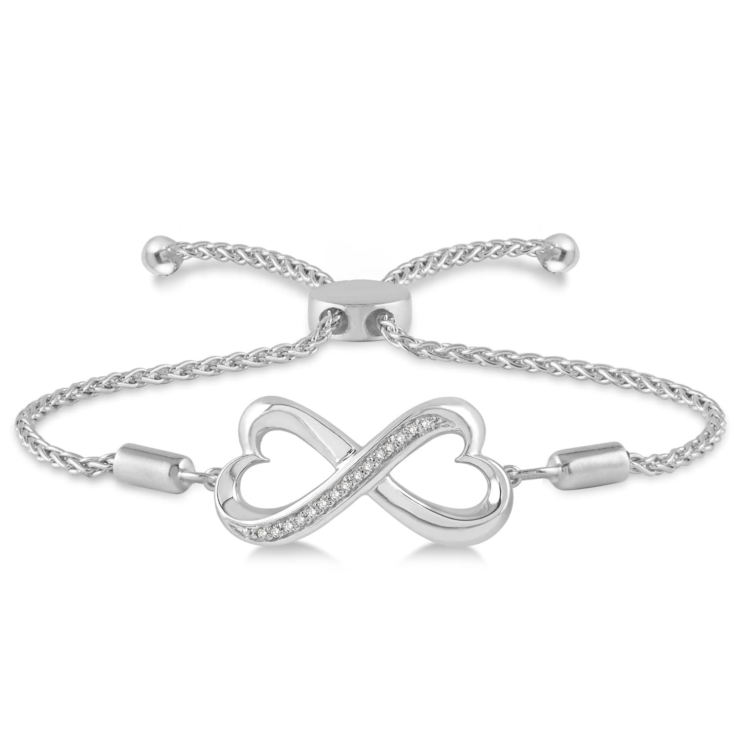 Diamond Heart Infinity Bracelet