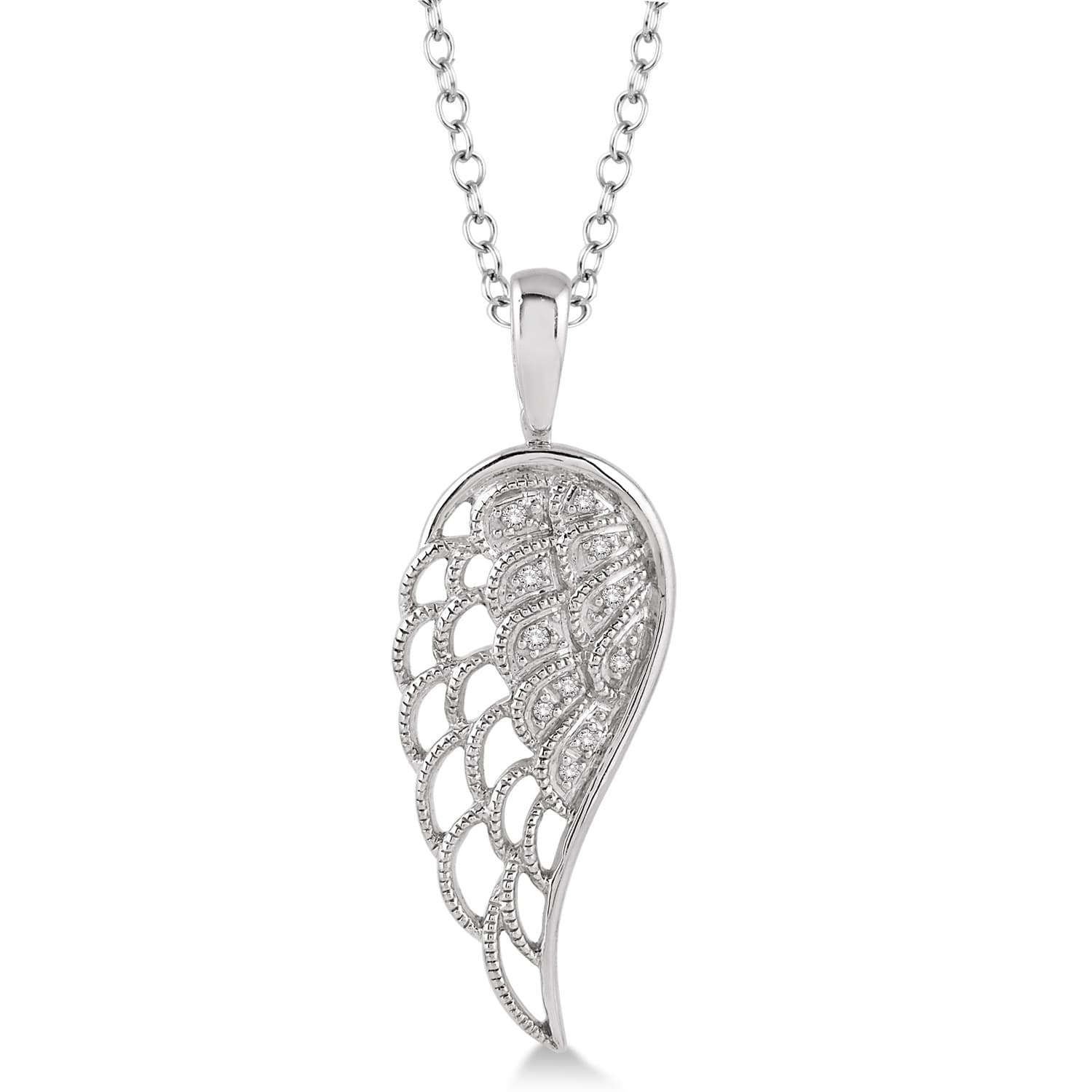 Diamond Angel Wing Silver