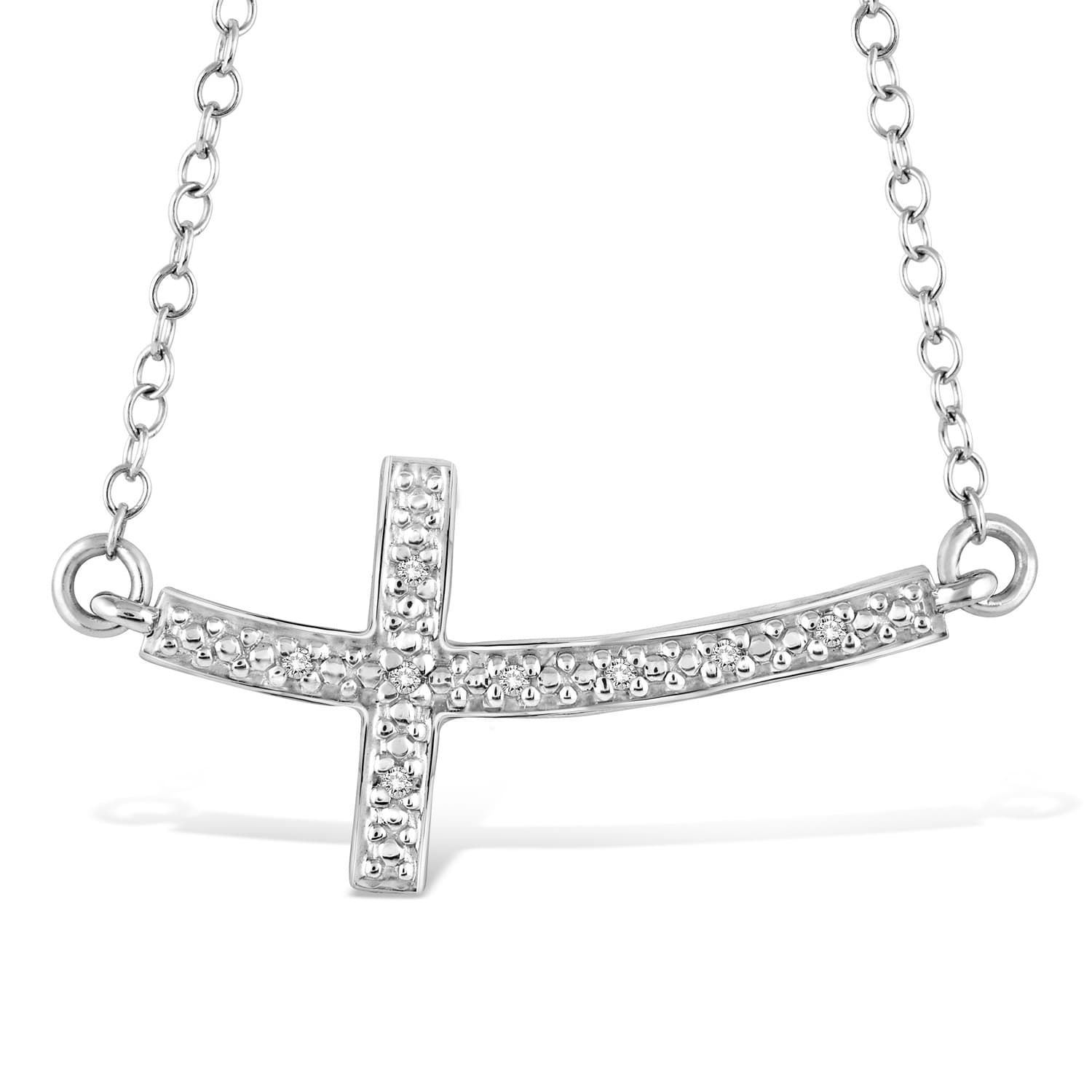 Diamond Bar Cross Necklace