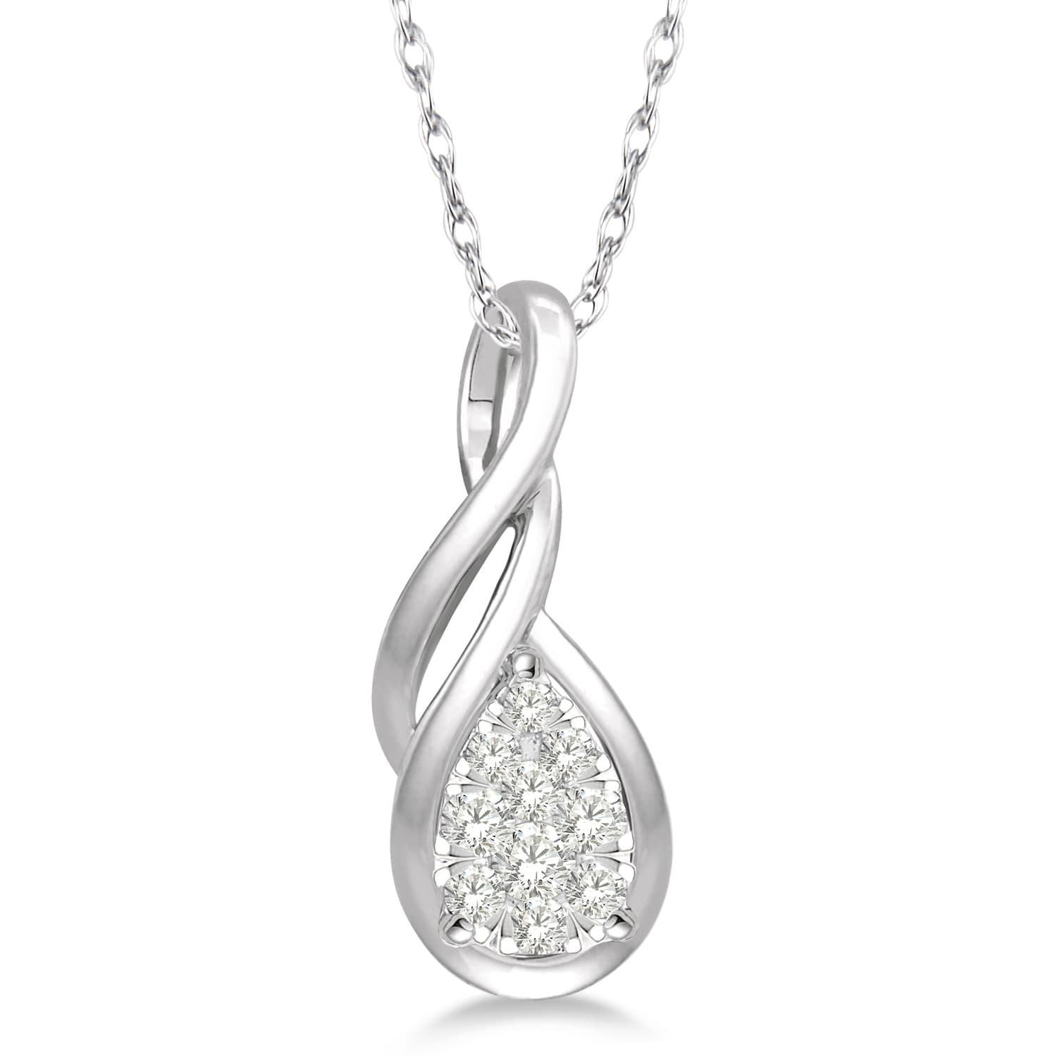 Lovebright Entwined Pear Diamond Pendant