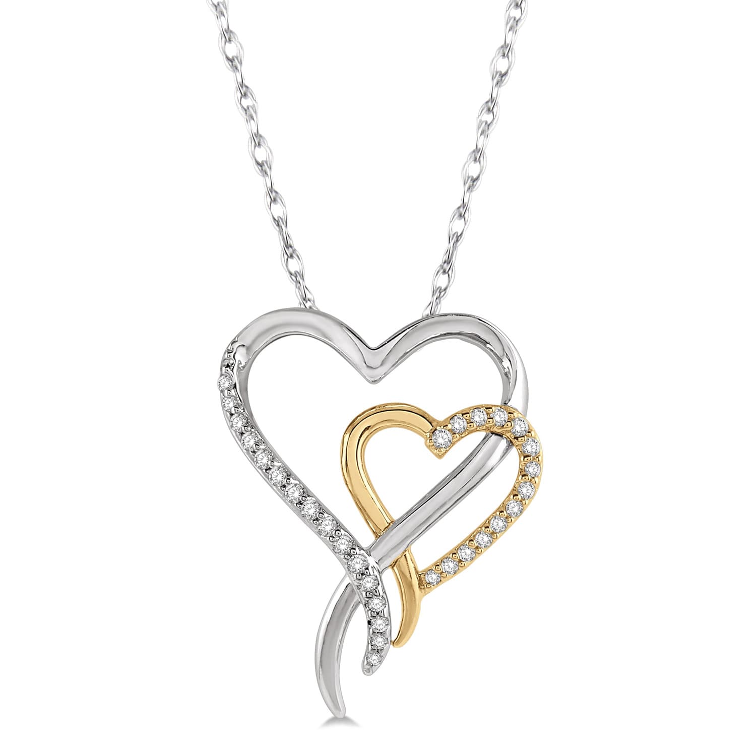 Diamond Twin Heart Pendant