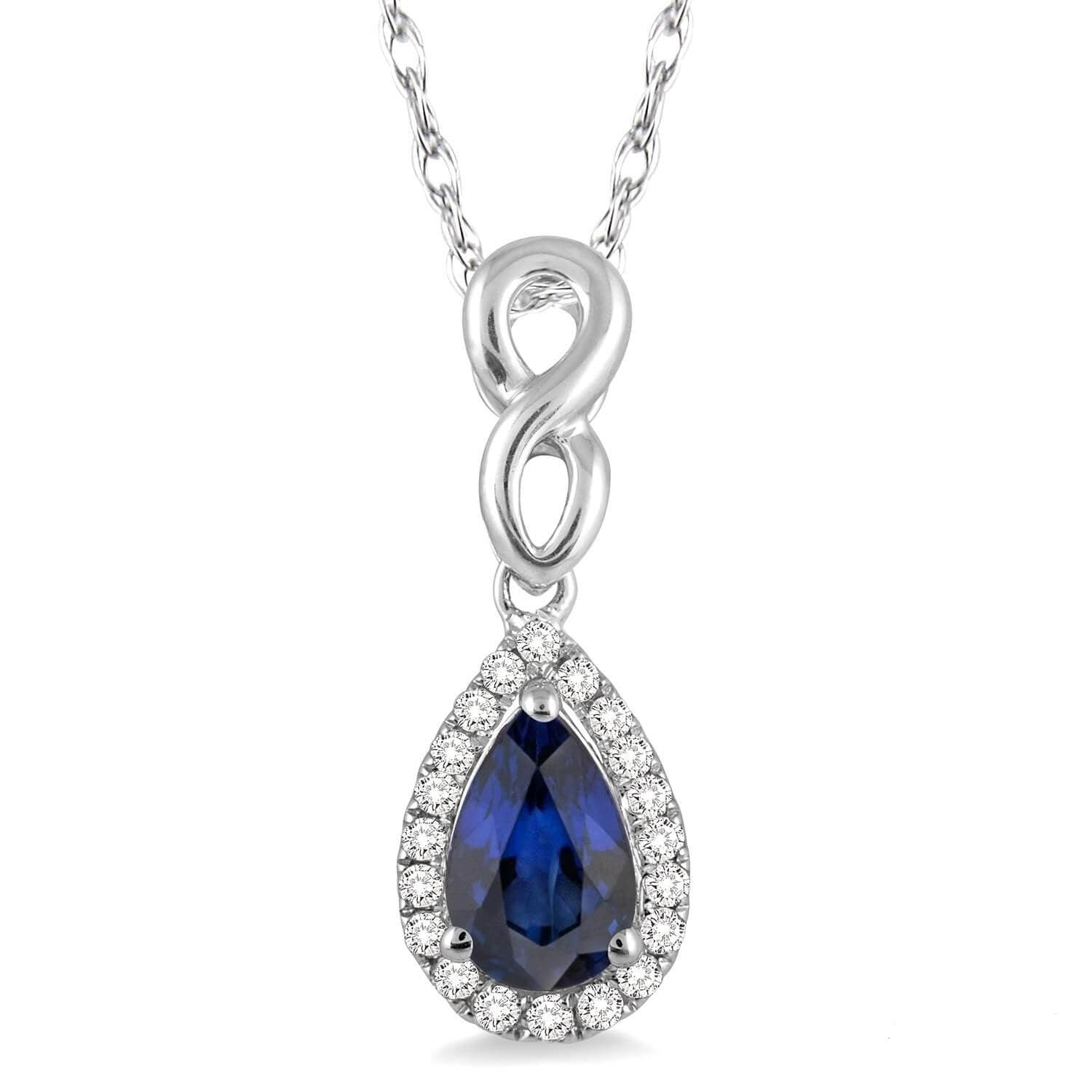 Pear Sapphire & Diamond Pendant