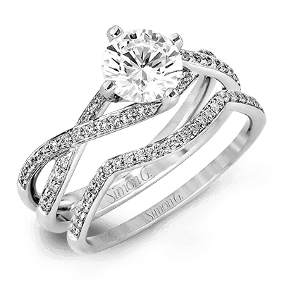 Twisted Band Round Diamond Wedding Set