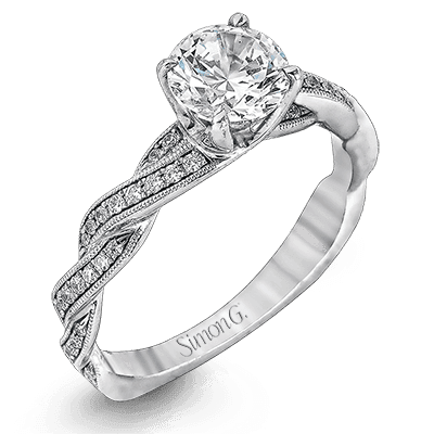 Channel Set Twisted Band Engagement Ring