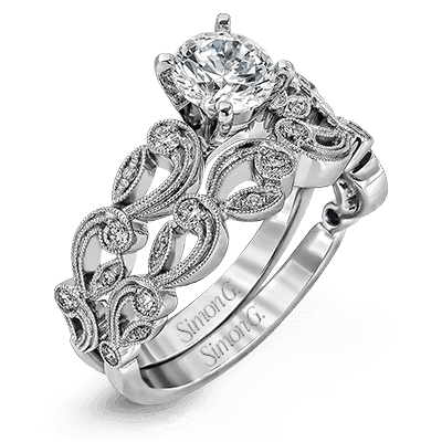 Floral Diamond Engagement Ring