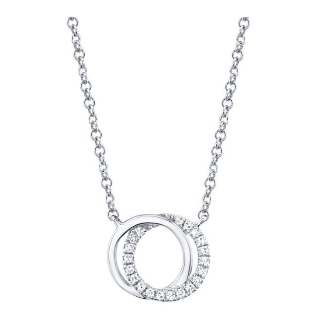 Diamond Love Knot Circle Necklace