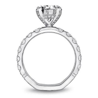Solitaire Diamond Pave Engagement Ring - thumbnail 2