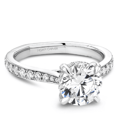 Hidden Halo Diamond Engagement Ring