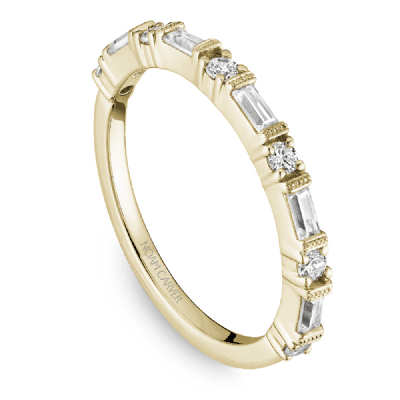 Round and Baguette Diamond Stackable Band