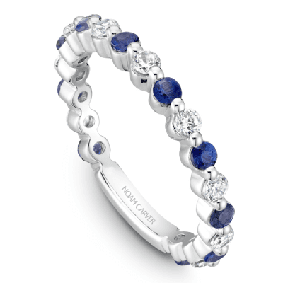Sapphire and Diamond Stackable Band